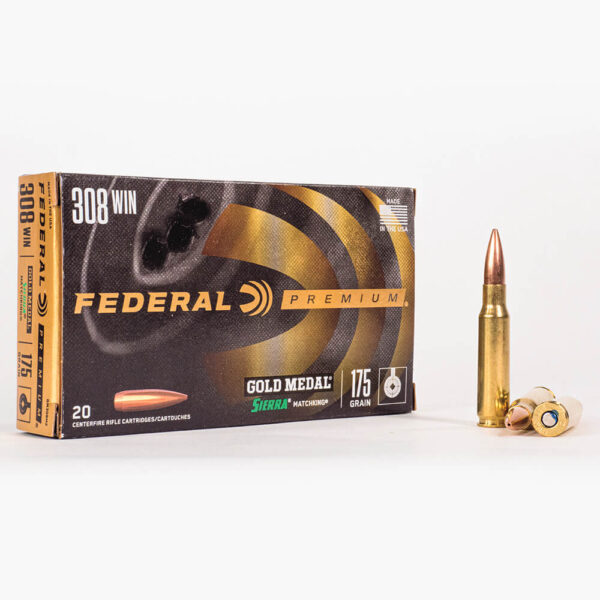 308 Win 175gr OTM Federal Sierra Match King GM308M2 Ammo Box Front with Rounds