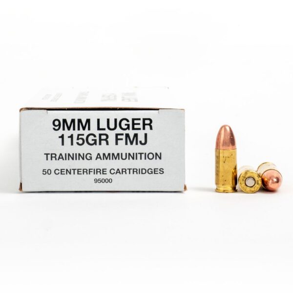 CCI 95000 9mm Luger 115 Grain FMJ Ammo Box Side