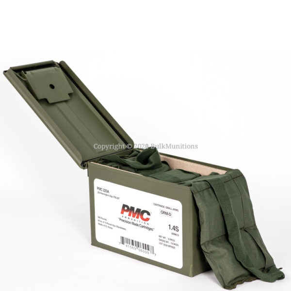 PMC Bronze 223A MB 223 Remington 55 Grain FMJ Ammo Can Open