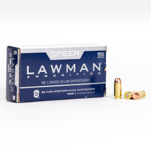 Speer Lawman 53652 40 Smith & Wesson 180 Grain TMJ Box Front